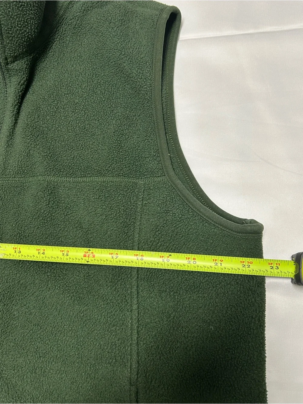 L.Bean Men’s Green Fleece Full Zip Vest Large Regular L Outdoor Hiking